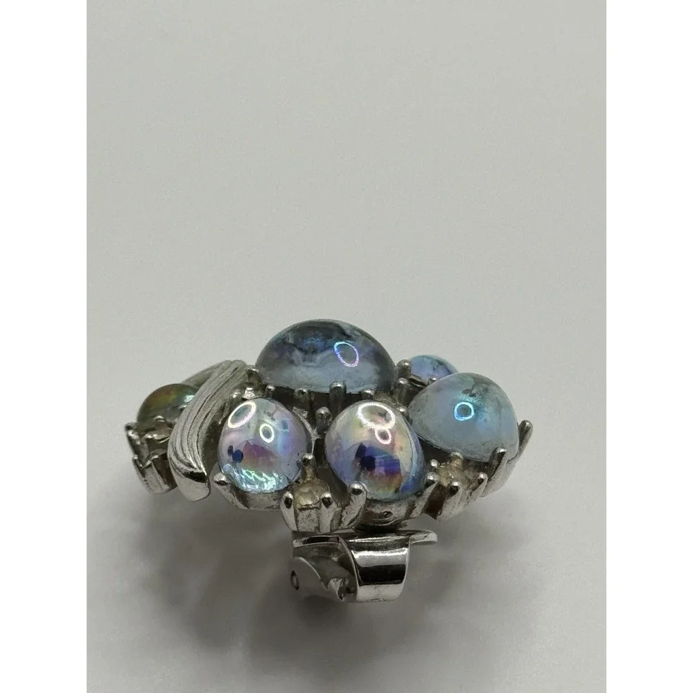 Vintage Crown Trifari Reflection Jewels of Fantasy Cabochon Clip On Earrings
